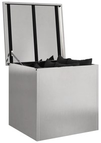 vidaXL Εξωτερικό Σεντούκι Αποθήκευσης - Ασημί - 55 x 50,5 x 50 εκ - Ανοξείδωτο Ατσάλι
