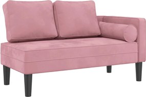 vidaXL Ανάκλιντρο Ροζ Υφασμάτινο με Βελούδινο