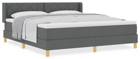 vidaXL Κρεβάτι Box Spring σε σκούρο γκρι με στρώμα, 180 x 200 εκ., ύφασμα.