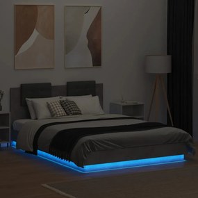 vidaXL Πλαίσιο Κρεβατιού με Κεφαλάρι και LED 150 x 200 εκ.