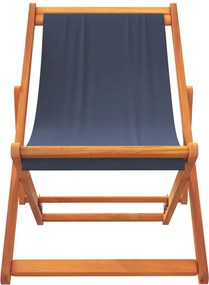 vidaXL Καρέκλες Παραλίας Πτυσσόμενες 2 τεμ. Μπλε Υφασμάτινες