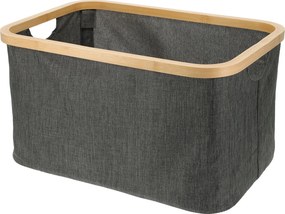 Καλάθι Αποθήκευσης Polyester με Bamboo 45x30x24.5cm Deep Grey MRShome