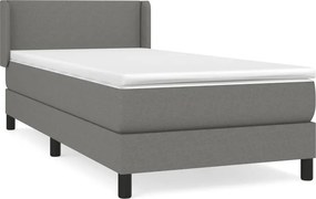 vidaXL Κρεβάτι Boxspring με Στρώμα Σκούρο Γκρι 80x200 εκ. Υφασμάτινο