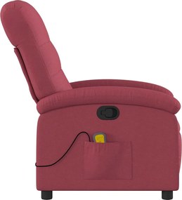 vidaXL Πολυθρόνα Μασάζ Ανακλινόμενη Μπορντό Υφασμάτινη