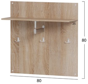 ΚΡΕΜΑΣΤΡΑ ΜΕ ΡΑΦΙ HM4361 ΜΕΛΑΜΙΝΗ ΣΕ ΣΟΝΑΜΑ 80x80x25(βάθος ραφιού)εκ (1 Τεμμάχια)