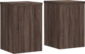 vidaXL Βάσεις Φυτών 2 Τεμ. Καφέ Δρυς 25x25x35 εκ. Επεξεργασμένο Ξύλο