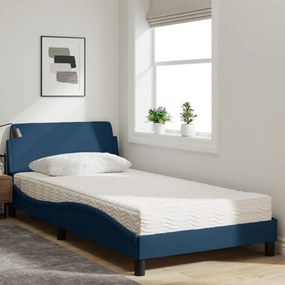 vidaXL Κρεβάτι με Στρώμα Dover Μπλε 100 x 200 εκ. Υφασμάτινο