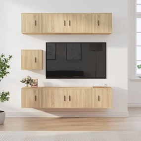 vidaXL Σετ Επίπλων Τηλεόρασης 7 Τεμαχίων Sonoma Δρυς Επεξ. Ξύλο