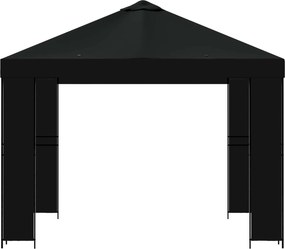 vidaXL Κιόσκι 3 x 3 m Μαύρο Πολυεστέρας και Χάλυβας 190 gsm