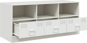 vidaXL Έπιπλο Τηλεόρασης Λευκό 99x39x44 εκ. από Ατσάλι