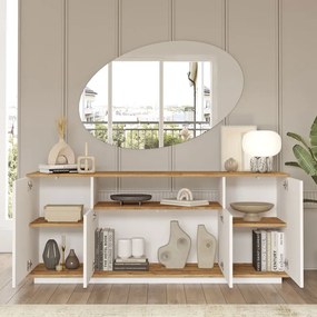 Μπουφές Placefol pakoworld μελαμίνης λευκό-φυσικό 180x44.5x75εκ (1 τεμάχια)