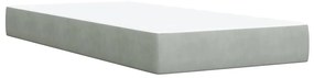 vidaXL Κρεβάτι Boxspring με Στρώμα Ανοιχτό Γκρι 80x200 εκ. Βελούδινο