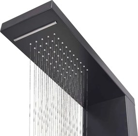 vidaXL Στήλη Ντους Υδρομασάζ Μαύρη Ματ από Αλουμίνιο