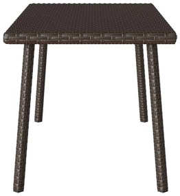 Κήπος Τραπέζι καφέ ορθογώνιο καφέ 80x40x37 cm Poly Rattan - Καφέ