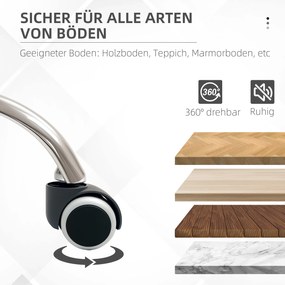 Vinsetto Καρέκλα Γραφείου Υπολογιστή Περιστρεφόμενη, Ρυθμιζόμενο Ύψος, 48 cm x 53 cm x 80-90 cm, Ροζ