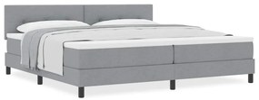 vidaXL Κρεβάτι box spring με στρώμα Ανοιχτό γκρι 200 x 200 cm ύφασμα
