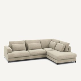 Γωνιακός καναπές-κρεβάτι, δεξιός, λινό βελούδο, Marsile