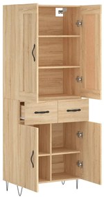 vidaXL Ντουλάπι Sonoma δρυς 69,5 x 34 x 180 εκ. από Επεξεργασμένο Ξύλο