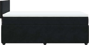 vidaXL Κρεβάτι Boxspring με Στρώμα Μαύρο 80 x 200 εκ. Βελούδινο