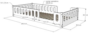 Κρεβάτι  Montessori Monte  με κάγκελα White   90x200cm  BC50046  BabyCute