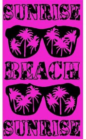 Πετσέτα Θαλάσσης Βελουτέ 229 Black-Fuchsia DimCol Beach 87x165cm 100% Βαμβάκι