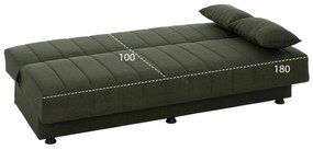 ΚΑΝΑΠΕΣ ΚΡΕΒΑΤΙ ANDRI ΤΡΙΘΕΣΙΟΣ DARK OLIVE  180x72x77 εκ.