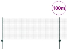vidaXL Φράχτης από Συγκολλητό Καλώδιο με 44 U Posts Πράσινο 0.8x100 μ Χάλυβας