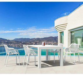 Σετ Τραπεζαρίας 5Τμχ Vegas Air XL Λευκό 100x100/140x75 Λευκό PP