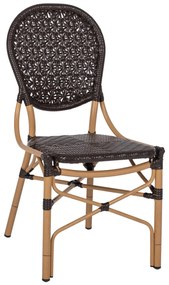 CHAIR ALUMINUM BAMBOO LOOK AND PE RATTAN IN BROWN  47x58x95Hcm.