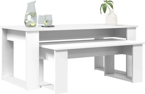 vidaXL Σετ Τραπεζιού Για Καφέ 2 pcs Λευκό 100 x 50 x 42 εκ