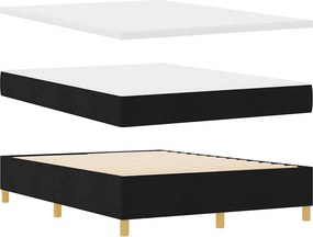 vidaXL Κρεβάτι με ελατήρια με στρώμα Μαύρο 140 x 200 cm ύφασμα
