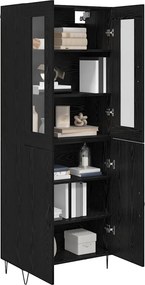vidaXL Highboard Λευκός και Μαύρος Δρυς 69,5 x 34 x 180 εκ.