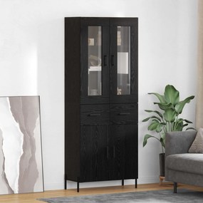 vidaXL Highboard Μαύρη Οξυά 69,5 x 34 x 180 εκ. Επεξεργασμένο ξύλο