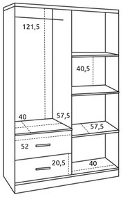ΝΤΟΥΛΑΠΑ 4ΦΥΛΛΗ BLAKELY ME 2 ΣΥΡΤΑΡΙΑ HM339.01 ZEBRANO 120Χ42,5Χ180,5εκ.