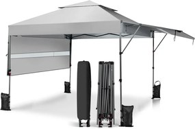 Costway Λευκή Αναδιπλούμενη Τέντα 3 x 5,37 μ NP10844WH