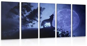 Εικόνα 5 μερών λύκος στην πανσέληνο