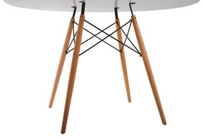 Σετ τραπεζαρίας MAGGIE C21186 5τμχ σε Λευκό MDF TOP &amp; Καρέκλα Πολυπροπυλενίου 120x120x75 εκ.