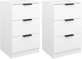 vidaXL Κομοδίνα 2 τεμ. Λευκά 40 x 36 x 65 εκ.