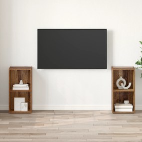 vidaXL Σετ επίπλου τηλεόρασης 2 pcs Παλαιό ξύλο 72 x 35 x 36.5 cm