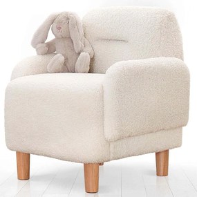 Πολυθρόνα Παιδική Cobie Teddy 209FLF1427 49x51x57cm White