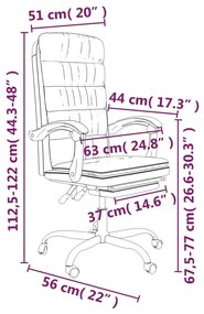 Καρέκλα Γραφείου Ανακλινόμενη Ανοιχτό Γκρι Βελούδινη - Γκρι