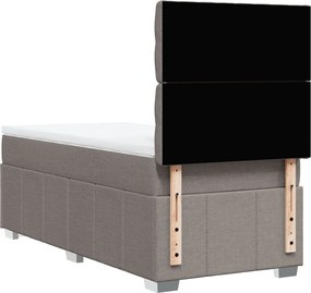 vidaXL Κρεβάτι Boxspring με Στρώμα Taupe 100 x 200 εκ. Υφασμάτινο