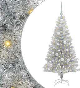 vidaXL Χριστουγεννιάτικο Δέντρο Ασημί 120 cm PET