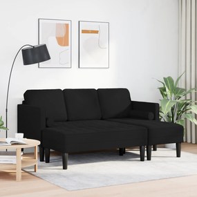vidaXL Σετ 2 Τεμαχίων με Μαξιλάρια Μαύρο Ύφασμα