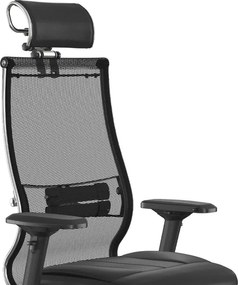 Καρέκλα γραφείου Samurai L2-6D Megapap εργονομική με ύφασμα TS Mesh και τεχνόδερμα χρώμα μαύρο 69x70x125/137εκ.