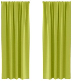 vidaXL Κουρτίνες με κουρτίνες 2 pcs Λαχανί 245x140εκ. Πολυεστέρας