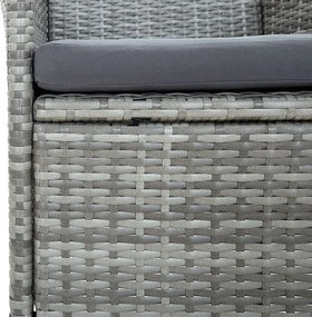 vidaXL Σετ Τραπεζαρίας Κήπου 7 Τεμαχίων Γκρι με Μαξιλάρια