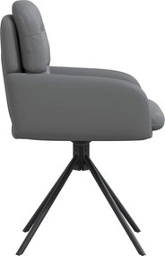 vidaXL Γυριστές καρέκλες φαγητού 4 pcs Τεχνητό Δέρμα Γκρι