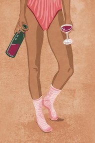 Εικονογράφηση Wine and socks, Raissa Oltmanns