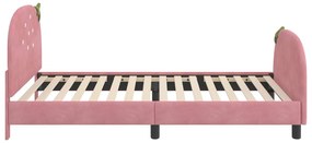 vidaXL Κρεβάτι Παιδικής Κρεβατοκάμαρας με Κεφαλάκι Ροζ 80 x 200 cm